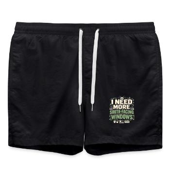 Mehr Südfenster | Urban Jungle - Badeshorts - Schwarz - Vorne - AI Model Male 185 light (185cm)