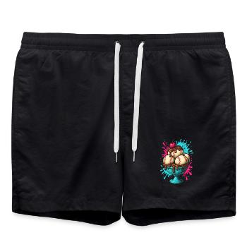 Plaisir Sundae de baseball - Short de bain - noir - Devant - AI Model Male 185 light (185cm)