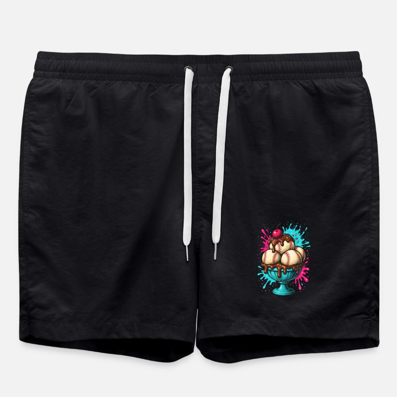 Baseball-Sundae Leckerei - Badeshorts - Schwarz