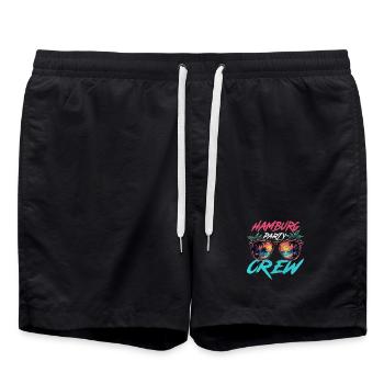 Hamburg Party Crew - Badeshorts - Schwarz - Vorne - AI Model Male 185 light (185cm)