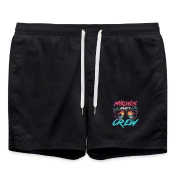 Mykonos Party Crew - Badeshorts - Schwarz - Vorne - AI Model Male 185 light (185cm)