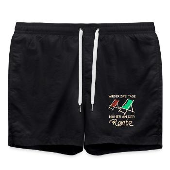 Wieder Tag näher an der Rente - Badeshorts - Schwarz - Vorne - AI Model Male 185 light (185cm)