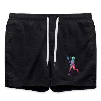 Lacrosse Player Space Women Girls Lacrosse - Swim Trunks - black - Front - AI Model Male 185 light (185cm)