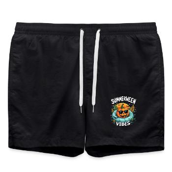 Summerween Vibes Halloween - Swim Trunks - black - Front - AI Model Male 185 light (185cm)