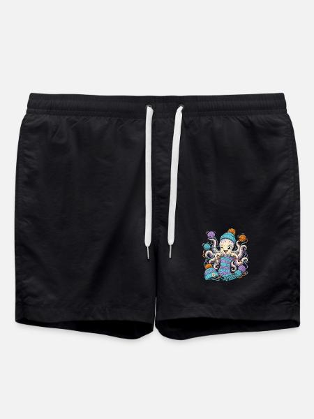 Smart Octopus Knitting Magic - Swim Trunks - black