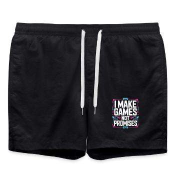 Game Developer I Make Games Video Game Developer - Swim Trunks - black - Front - AI Model Male 185 light (185cm)