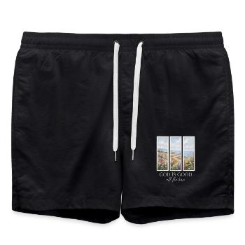 God Is Good All The Time Christian - Swim Trunks - black - Front - AI Model Male 185 light (185cm)