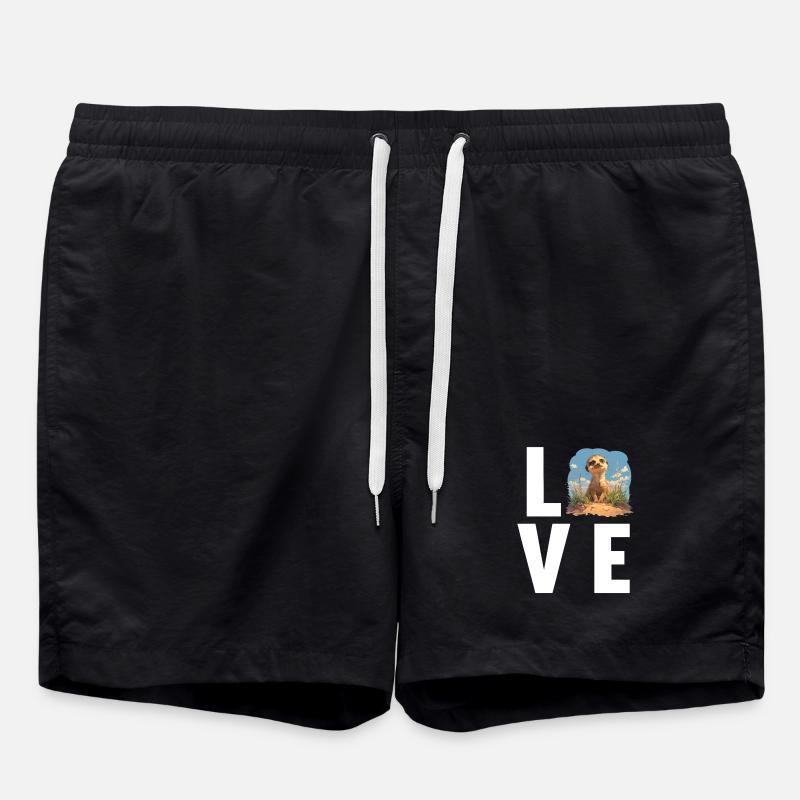 Meerkat Erdmännchen - Badeshorts - Schwarz