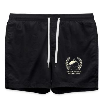 Le Rocher était la voie - Short de bain - noir - Devant - AI Model Male 185 light (185cm)