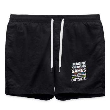 Imaginez que les jeux vidéo existent PC Gamer Gaming Zocker - Short de bain - noir - Devant - AI Model Male 185 light (185cm)