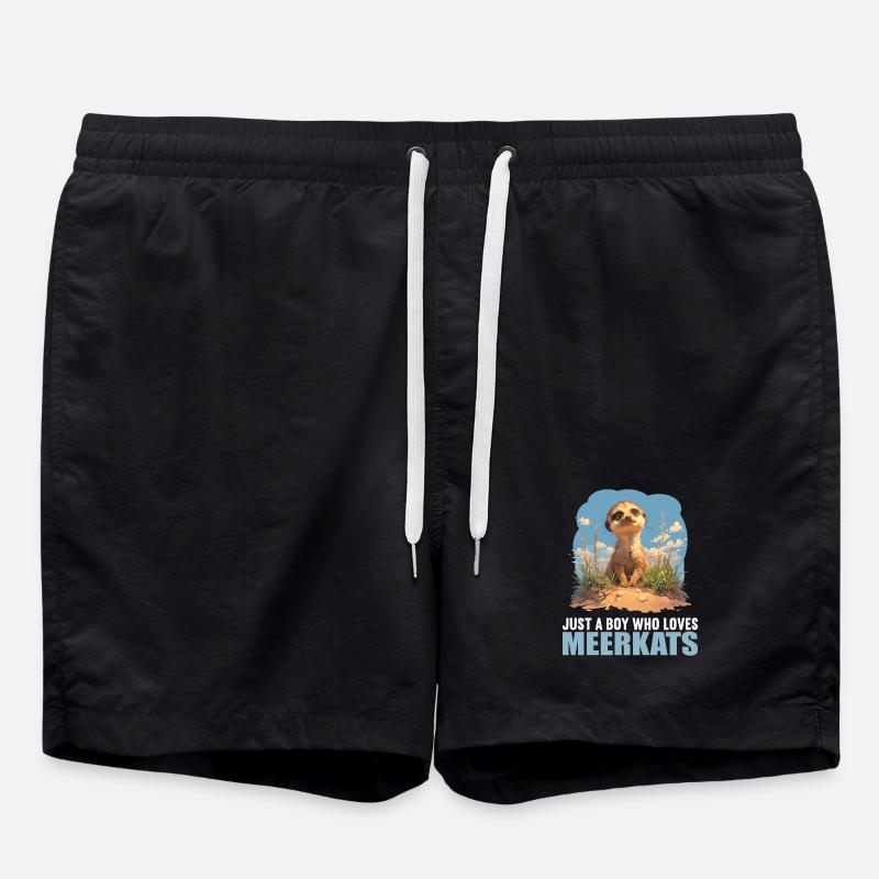Meerkat Erdmännchen - Swim Trunks - black