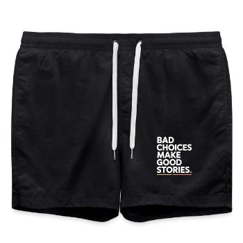 Les mauvais choix engendrent de bonnes histoires Voyage de fête au festival - Short de bain - noir - Devant - AI Model Male 185 light (185cm)
