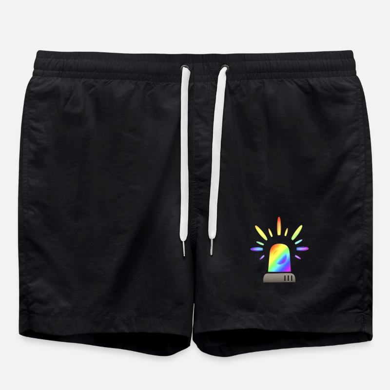 Rainbow Siren Warning Light - Swim Trunks - black