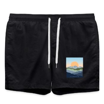 Montenegro Travel Balkans Adriatic Coast Mountains - Swim Trunks - black - Front - AI Model Male 185 light (185cm)