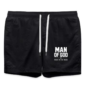 Homme de Dieu créé à son image de foi chrétienne - Short de bain - noir - Devant - AI Model Male 185 light (185cm)
