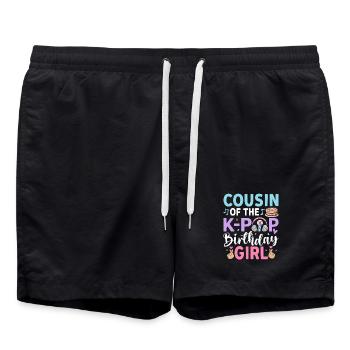 Cousin of The K-Pop Birthday Girl - Swim Trunks - black - Front - AI Model Male 185 light (185cm)