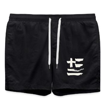 Griechenland  - Badeshorts - Schwarz - Vorne - AI Model Male 185 light (185cm)