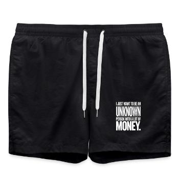 Geld Just Want To Be An Unknown Person Money Reich - Swim Trunks - black - Front - AI Model Male 185 light (185cm)