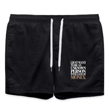 Geld Just Want To Be An Unknown Person Money Reich - Swim Trunks - black - Front - AI Model Male 185 light (185cm)