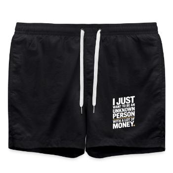 Geld Just Want To Be An Unknown Person Money Reich - Swim Trunks - black - Front - AI Model Male 185 light (185cm)