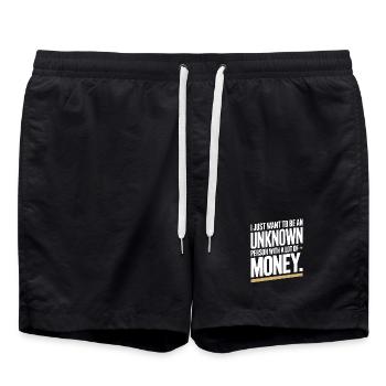 Geld Just Want To Be An Unknown Person Money Reich - Swim Trunks - black - Front - AI Model Male 185 light (185cm)