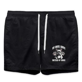 French Bulldog Frenchie Dog Breed - Swim Trunks - black - Front - AI Model Male 185 light (185cm)