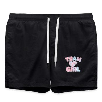 Gender Reveal Team Girl Baby Shower Pregnancy - Swim Trunks - black - Front - AI Model Male 185 light (185cm)