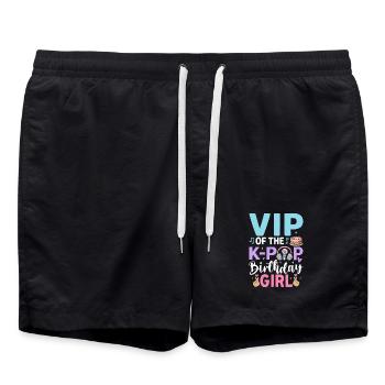 VIP de la fille d’anniversaire K-Pop - Short de bain - noir - Devant - AI Model Male 185 light (185cm)