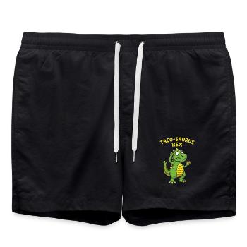 Taco-Saurus Rex Foodie Hunger Essen Mexikanisch - Badeshorts - Schwarz - Vorne - AI Model Male 185 light (185cm)