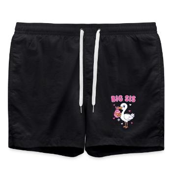 Gender Reveal Big Sister Baby Shower Team Pink Mom - Swim Trunks - black - Front - AI Model Male 185 light (185cm)
