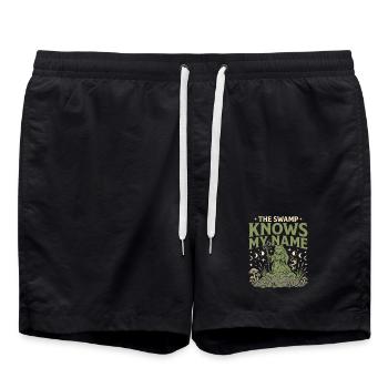 Frog Wizard Frog Magic Frog - Swim Trunks - black - Front - AI Model Male 185 light (185cm)