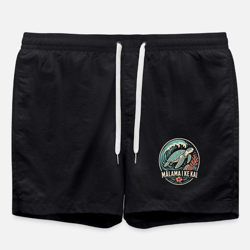 Malama I Ke Kai - Swim Trunks - black