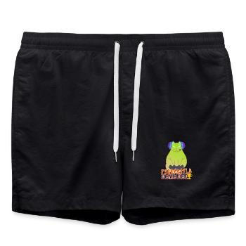 Purrfectly Leveled Gaming Cat - Swim Trunks - black - Front - AI Model Male 185 light (185cm)
