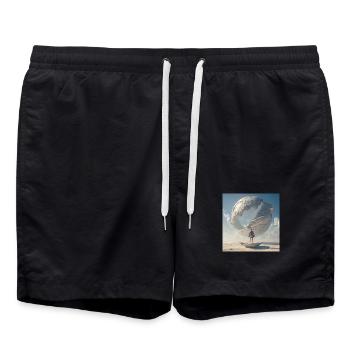 Boxer devant la spirale orbitale - Short de bain - noir - Devant - AI Model Male 185 light (185cm)