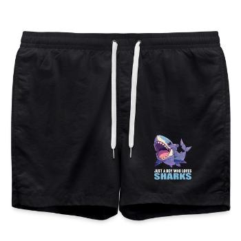 Sharks Shark - Swim Trunks - black - Front - AI Model Male 185 light (185cm)
