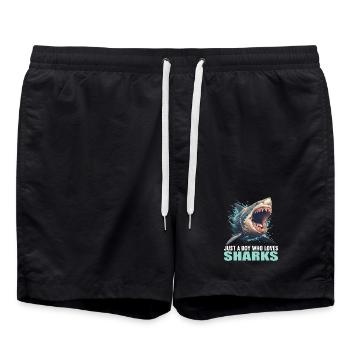 Sharks Shark - Swim Trunks - black - Front - AI Model Male 185 light (185cm)