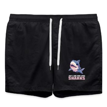 Sharks Shark - Swim Trunks - black - Front - AI Model Male 185 light (185cm)