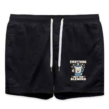 Cadeau de collation riche en protéines pour les amateurs de gastronomie - Short de bain - noir - Devant - AI Model Male 185 light (185cm)