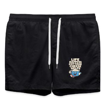 Cadeau de collation riche en protéines pour les amateurs de gastronomie - Short de bain - noir - Devant - AI Model Male 185 light (185cm)