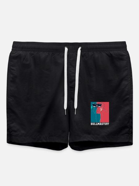 Bullmastiff Dog - Swim Trunks - black
