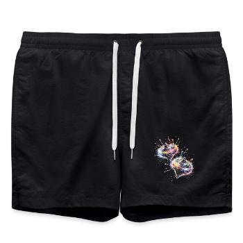 Toupie Tournoyante Multicolore Splash Art - Swim Trunks - black - Front - AI Model Male 185 light (185cm)