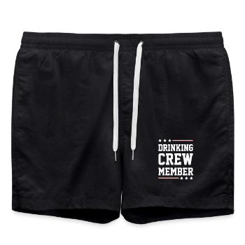 Drinking Crew - Badeshorts - Schwarz - Vorne - AI Model Male 185 light (185cm)