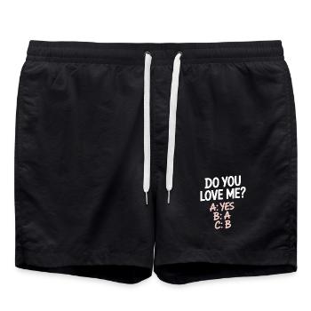 Do You Love Me Relationship Love Couple Love Marriage Couple - Swim Trunks - black - Front - AI Model Male 185 light (185cm)