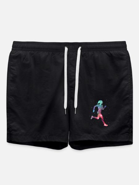 Running Jogging Space Ladies Girl Runner - Swim Trunks - black