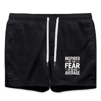 Mindset Inspired By Fear Of Average Bodybuilding - Badeshorts - Schwarz - Vorne - AI Model Male 185 light (185cm)