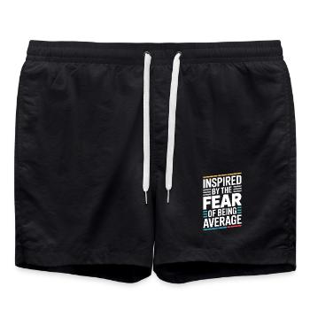 Mindset Inspired By Fear Of Average Bodybuilding - Badeshorts - Schwarz - Vorne - AI Model Male 185 light (185cm)
