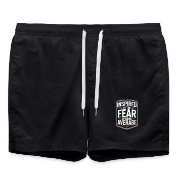 Mindset Inspired By Fear Of Average Bodybuilding - Badeshorts - Schwarz - Vorne - AI Model Male 185 light (185cm)