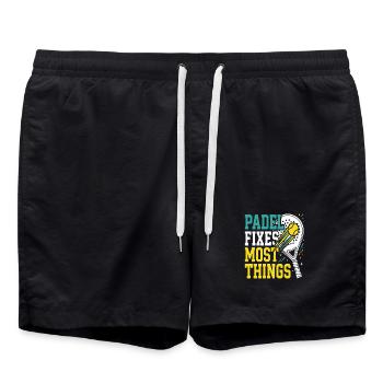 Padel girl padel player padel tennis gift - Swim Trunks - black - Front - AI Model Male 185 light (185cm)