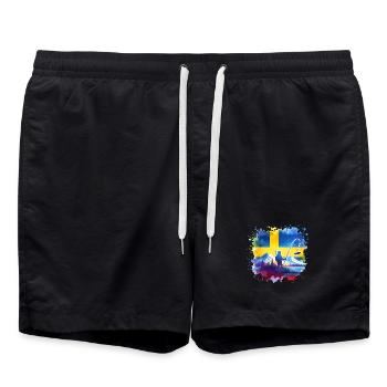 Schweden Angler - Badeshorts - Schwarz - Vorne - AI Model Male 185 light (185cm)