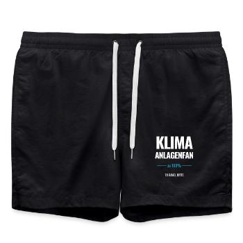 Klimaanlagenfan zu 100% 18 Grad bitte - Badeshorts - Schwarz - Vorne - AI Model Male 185 light (185cm)